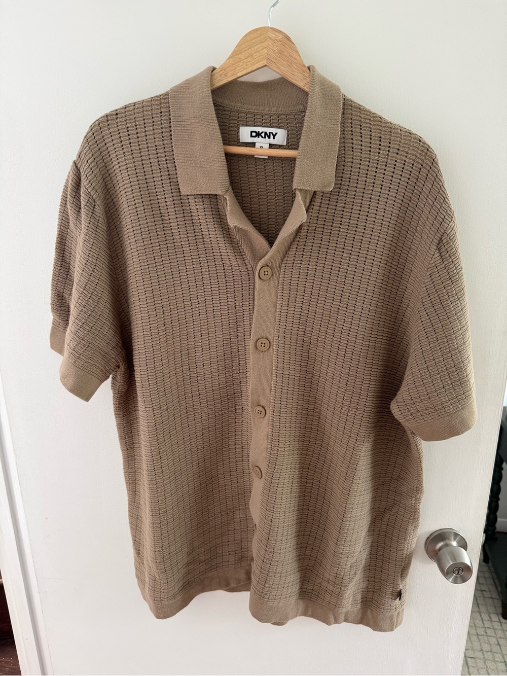 DKNY Men’s Short Sleeve Knit Polo Shirt Size XL
